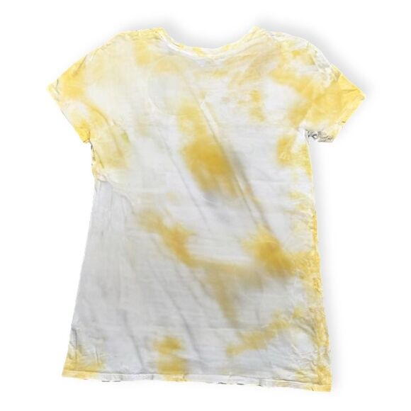 PINK VICTORIA’S SECRET Women’s Yellow White Tie-Dye Short Sleeve T-Shirt Size XS - Picture 2 of 4